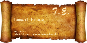 Tompai Emese névjegykártya