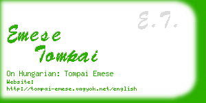 emese tompai business card
